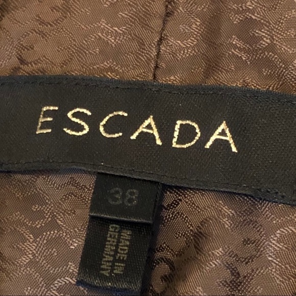 Escada Mink Trim Chocolate Brown Skirt Suit 8 - Picture 6 of 10